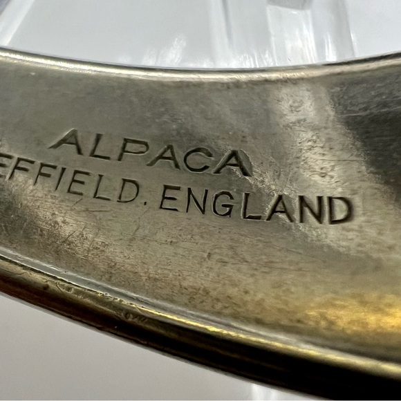 Unique Alpaca Open Bracelet Crafted from Vintage Sheffield Fork (Circa 1950s) - Picture 5 of 12